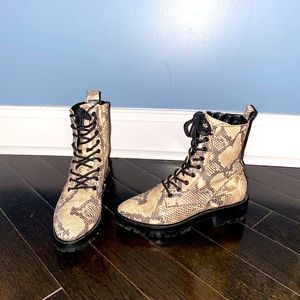 Dolce Vita size 7 Snake Skin Combat Boots